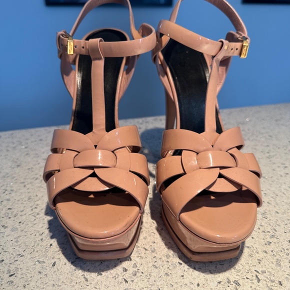 YVES SAINT LAURENT TRIBUTE PLATFORM SANDALS IN SMOOTH LEATHER - Picture 2 of 7